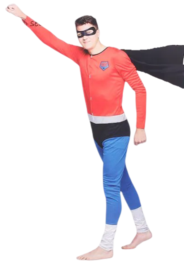 superman hero pak rood/blauw volwassen