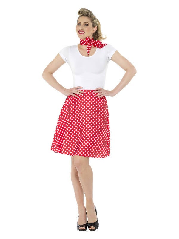 50’s Polka Dot Jurkje Vrouw Rood