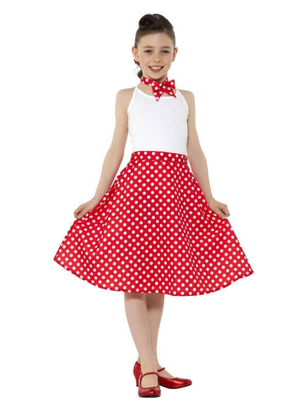 50’s Polka Dot Jurkje – Rood (Meisjes)