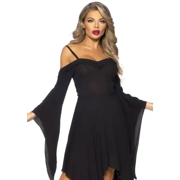 Leg Avenue - Bell Sleeved Kostuum jurk - Zwart