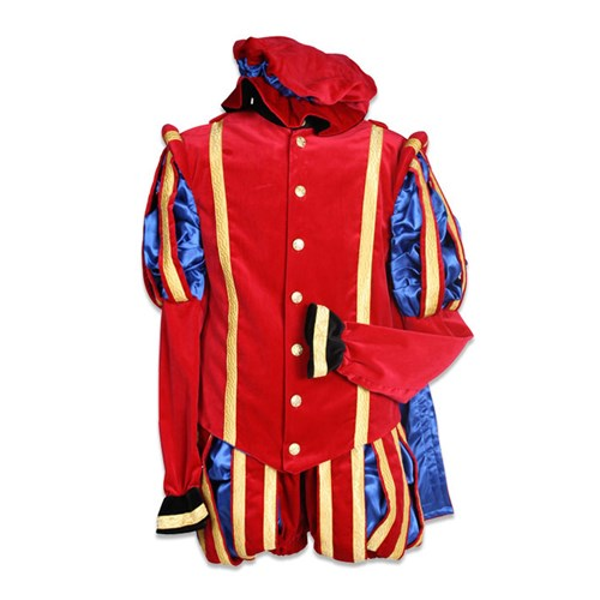 Pre-order Piet fluweel Malaga rood/blauw