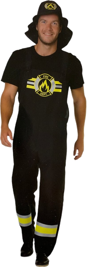 brandweer pak zwart volwassen