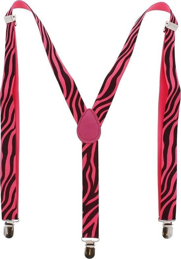 roze zebra bretels