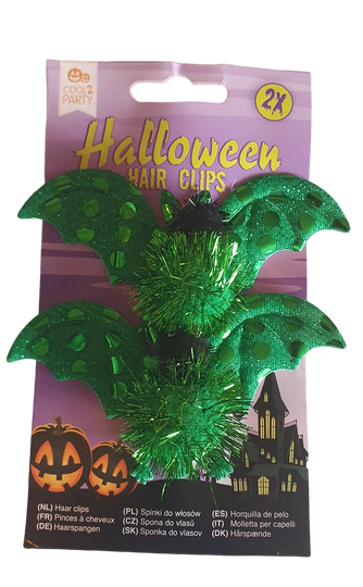 Halloween haarclip vleermuis groen
