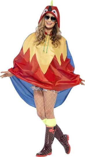 Party regenponcho papegaai