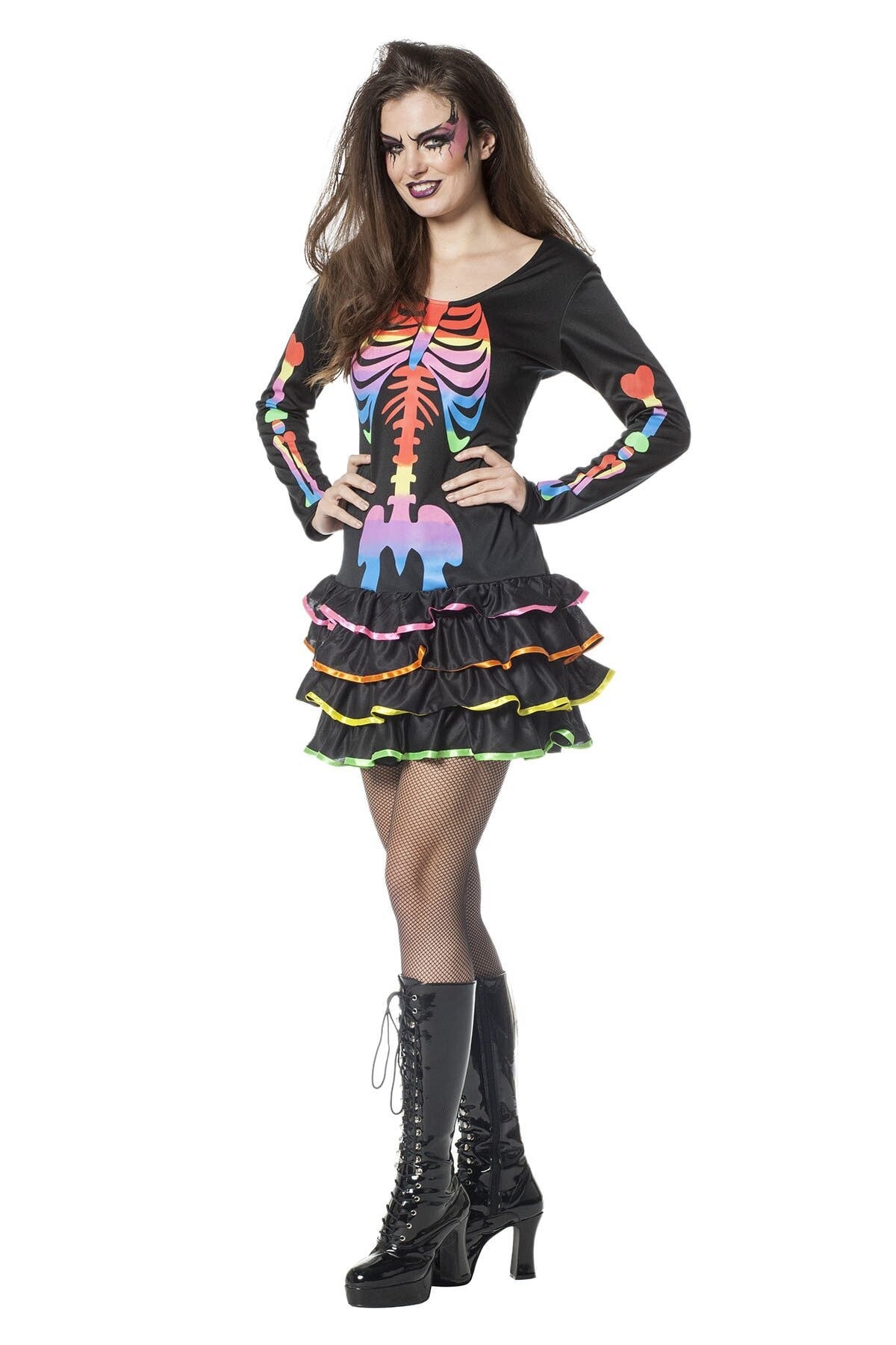 Skelet Rainbow Vrouw Kostuum