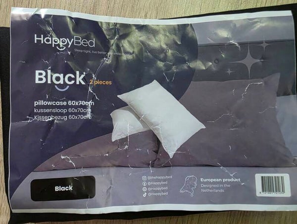 HappyBed Kissenbezüge 2er-Pack 60cm x 70cm schwarz