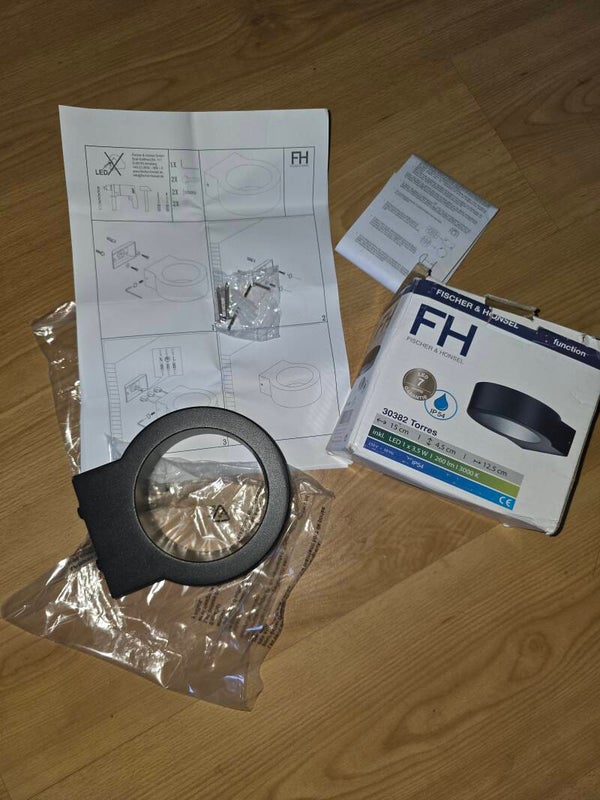 Fischer&Hänsel Wandleuchte, Außenleuchte, Torres | schwarz| IP54