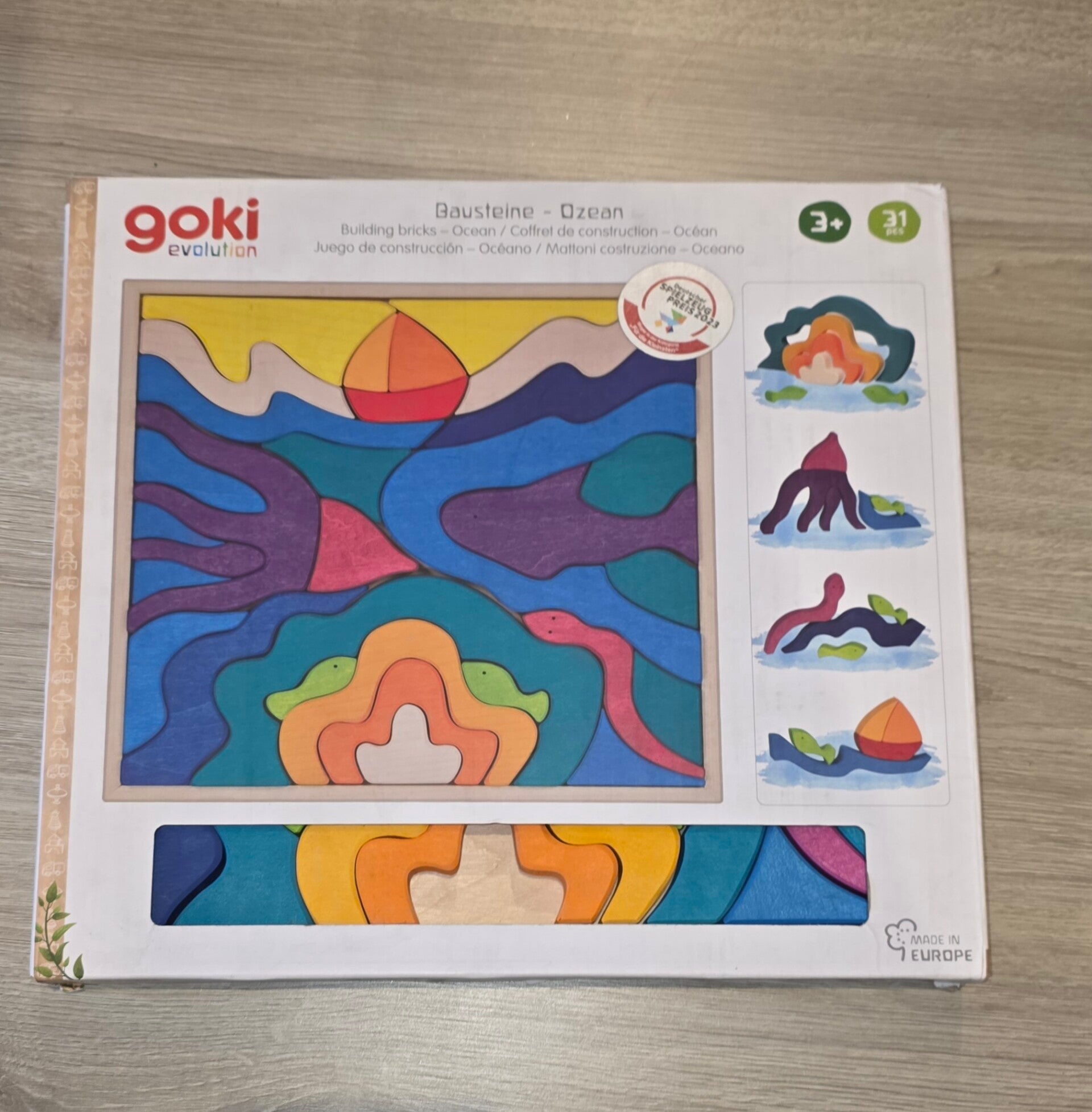 Bausteine Holzpuzzle Ozean B-Ware