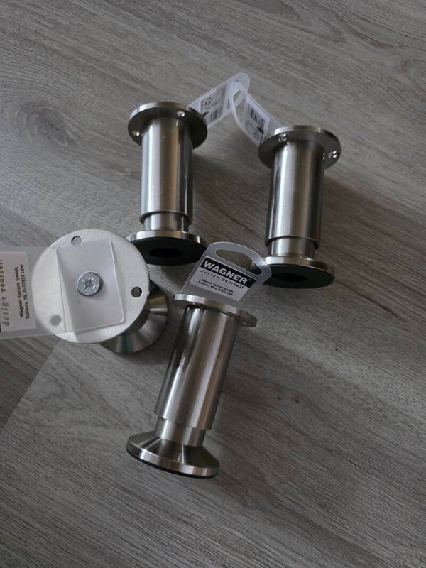 Wagner System Möbelfuß Stahl, Höhenverstellung: 10 cm-11,5 cm  4 Stück