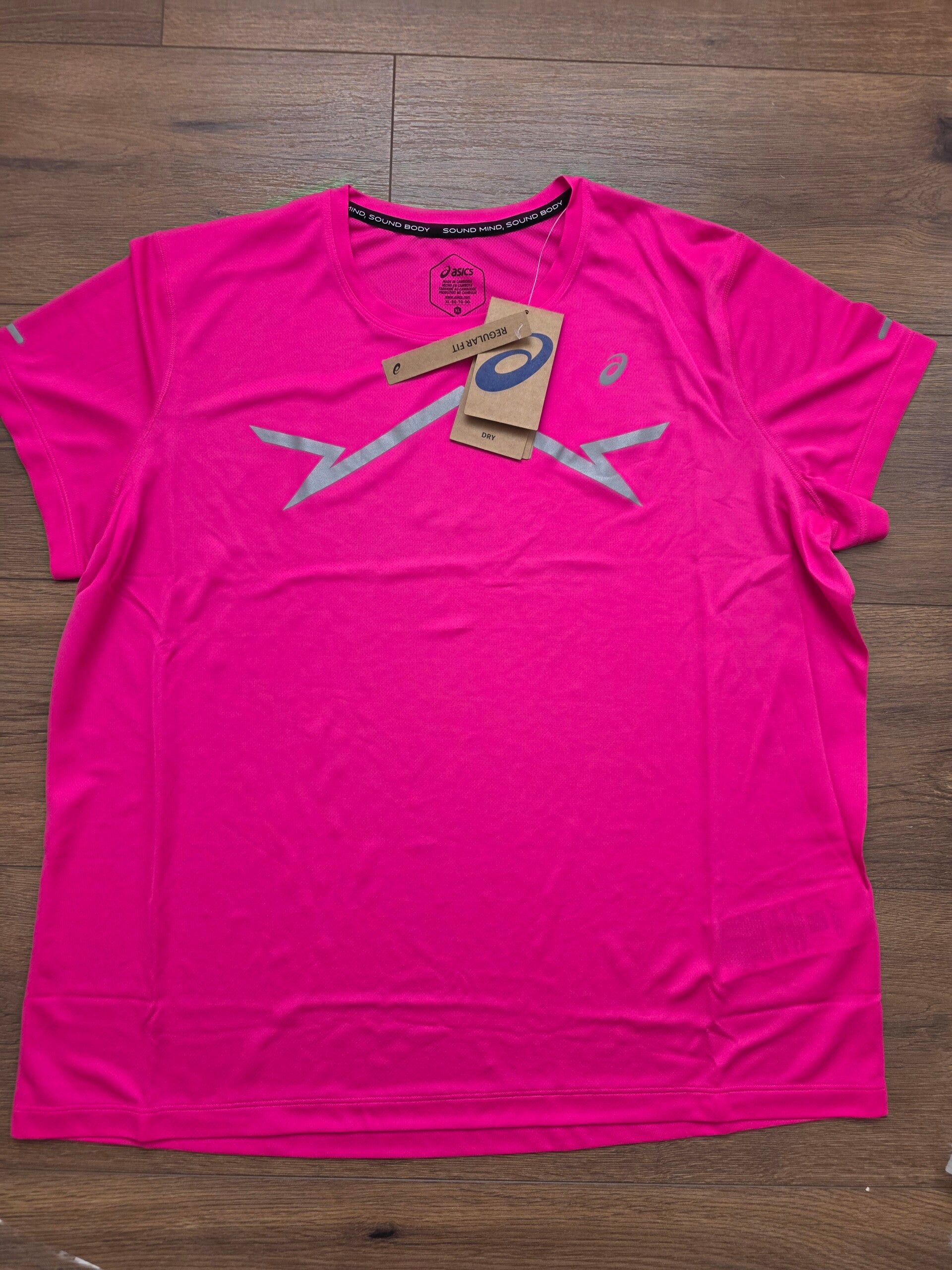 asics Lite-Show SS Top Damen Shirt T-Shirt Pink Glow Running Gr. XL