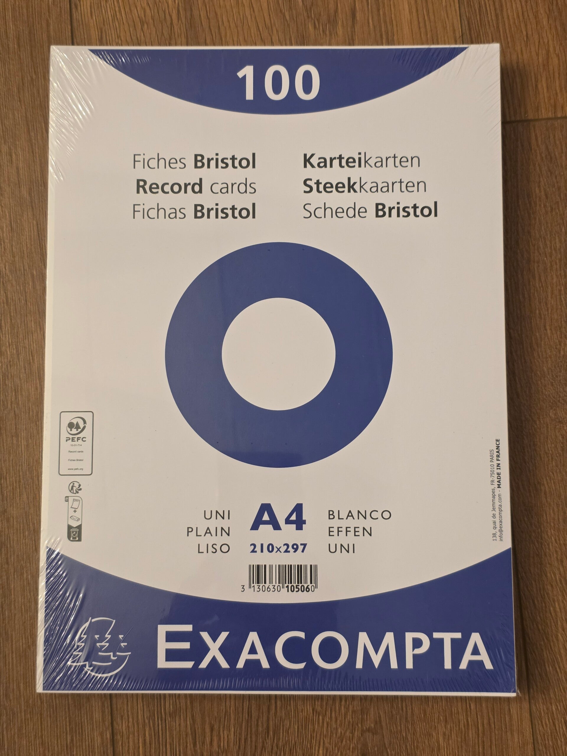 Karteikarten A4 blanco 210x297 100 Stück (0,11€/Blatt)