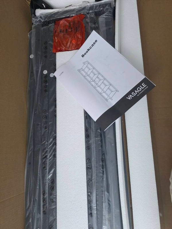 VASAGLE Regal, Bücherregal, Standregal, DVD-Regal, mit 6 Ebenen, Büroregal, offene Ablagen, für Büro, Wohnzimmer, Schlafzimmer, Küche, 30 x 40 x 186 cm, vintagebraun-tintenschwarz LLS101B01