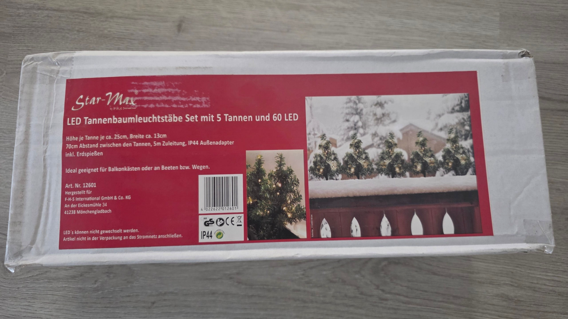 LED Tannenbaumleuchtstäbe Set mit 5 Tannen und 60 LED NEU