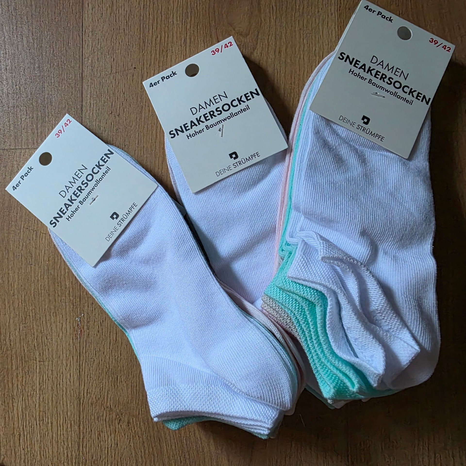 Damen Socken Sneakersocken Gr.39-42 4er-Pack