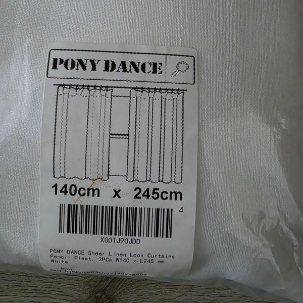 PONYDANCE transparente Leinengardinen Vorhang mit Faltenband 140 cm x 245 cm 2Stück