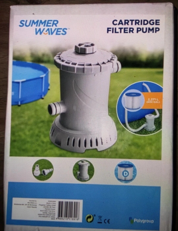 SUMMER WAVES Pool Kartuschenfilter Pumpe Komplett Set NEU