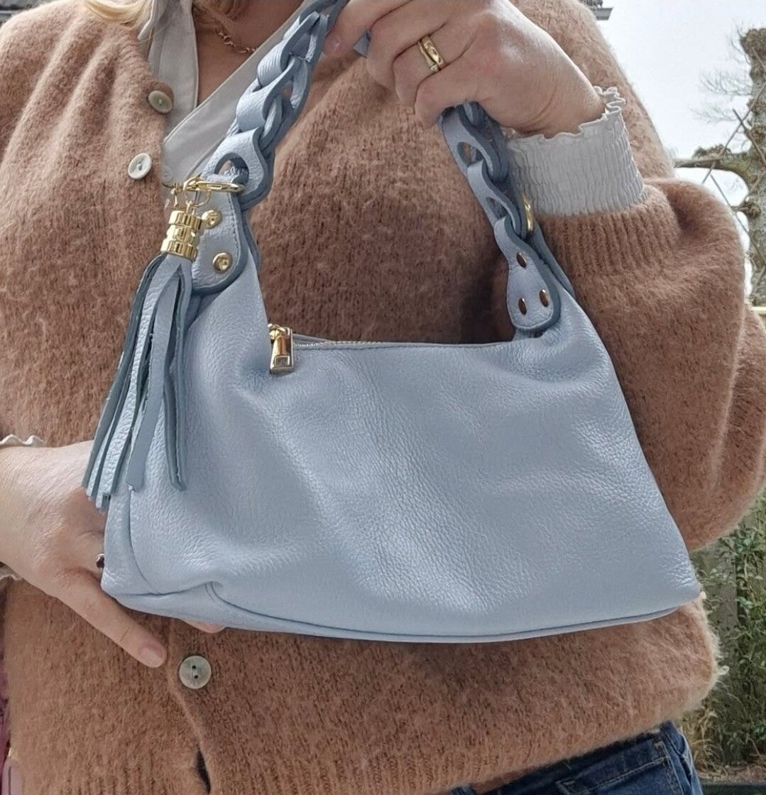 Schoudertas - roze & blauw