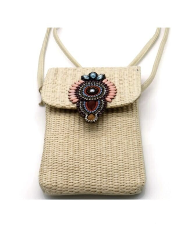 Tass met boho-applicatie ( donker versie)