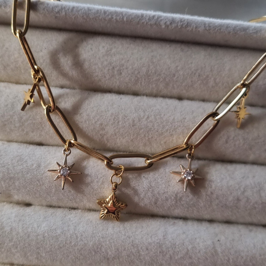 RVS armband met sterren bedels - LUNAR