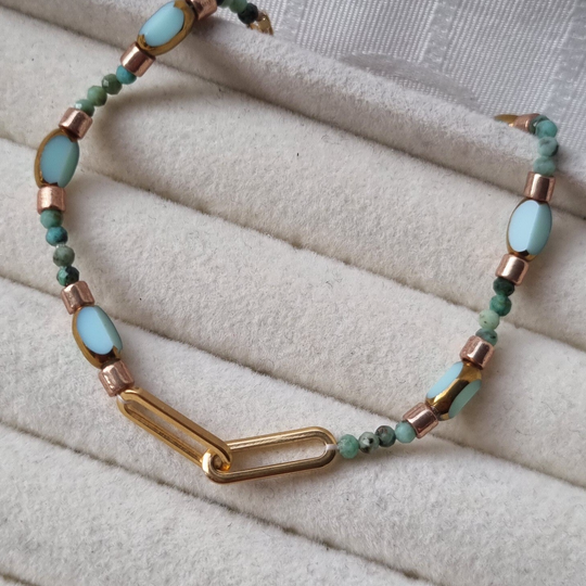 Edelsteen armband met groene Agaat | diverse varianten