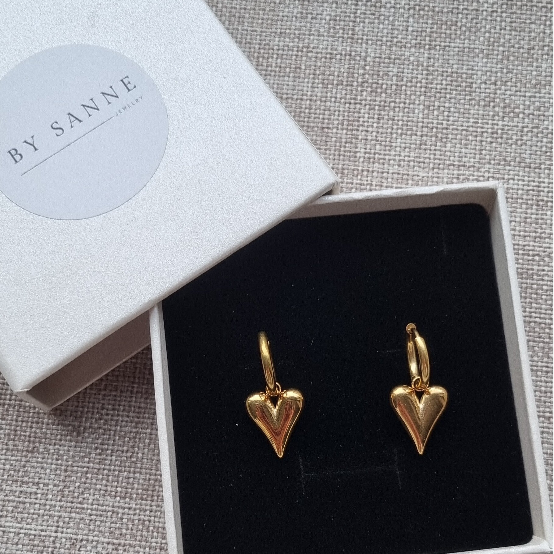 Stainless steel hoops met hart