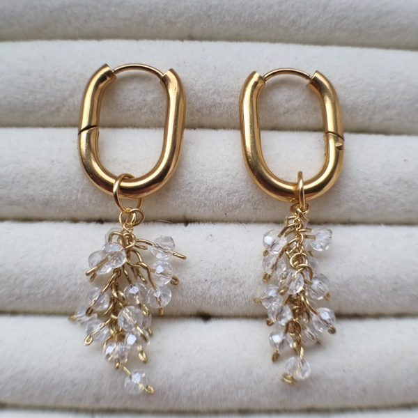 RVS hoops met kralen - FIONA