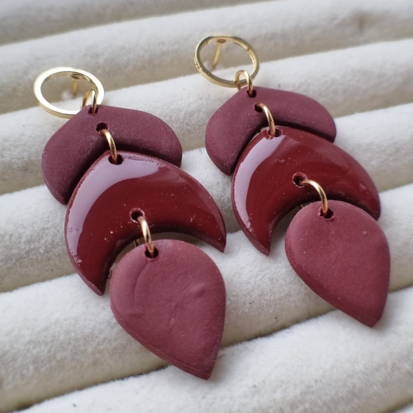 Polymeerklei oorbellen hangend - CATHY