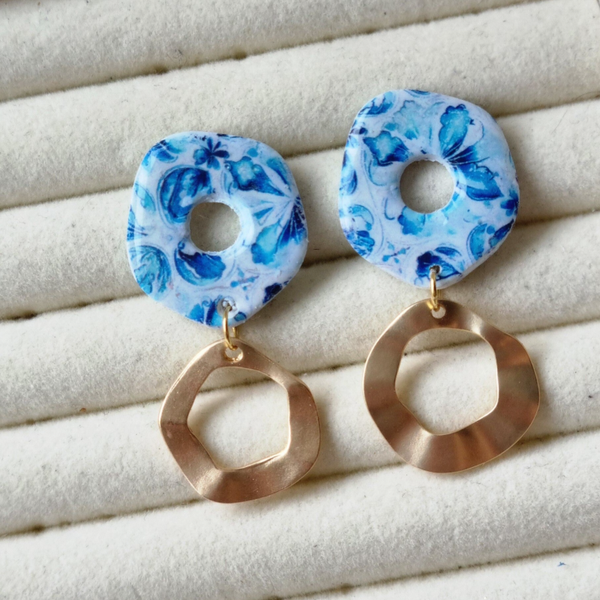 Polymeerklei oorbellen met stainless steel bedel - ZENON