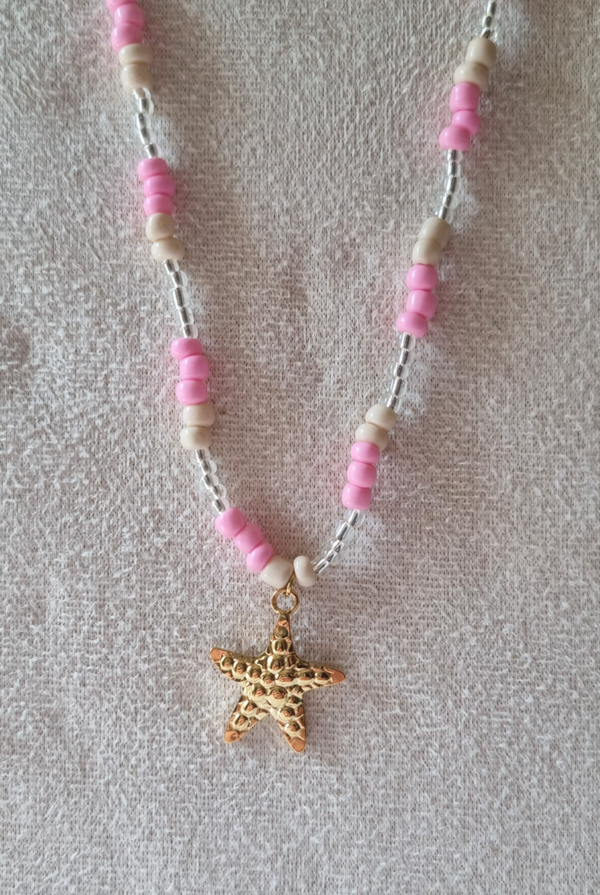 Ketting met kralen en zeester - BUBBLES