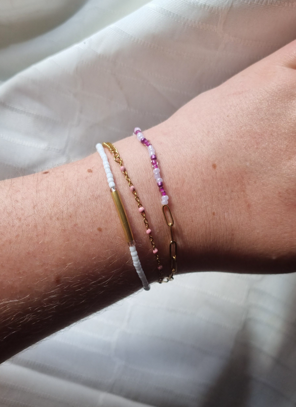 Stainless steel armband met kralen - NARA