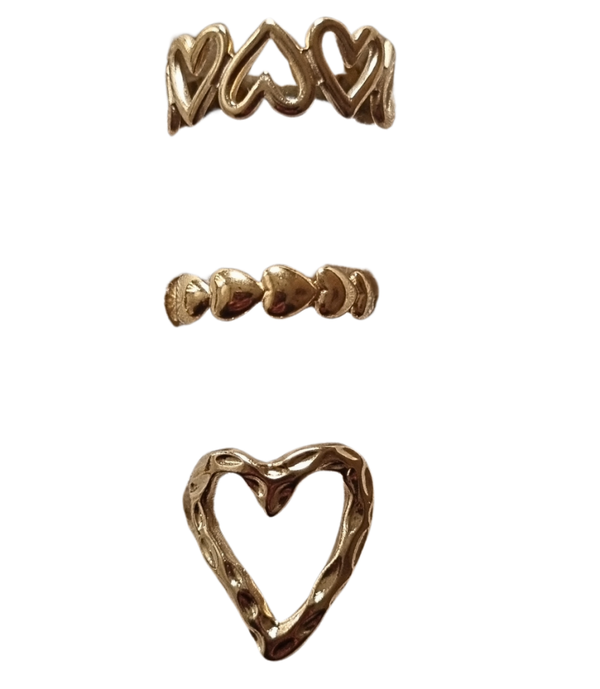 Stainless steel ring trio Valentine's Day