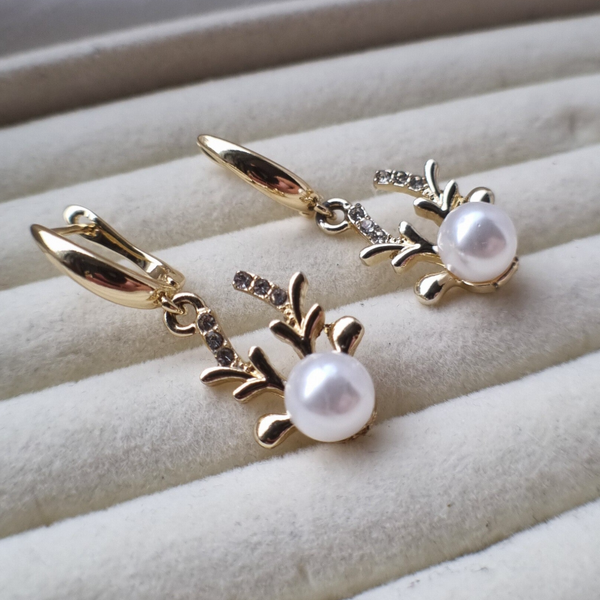 RVS oorbellen met rendier - BLITZEN