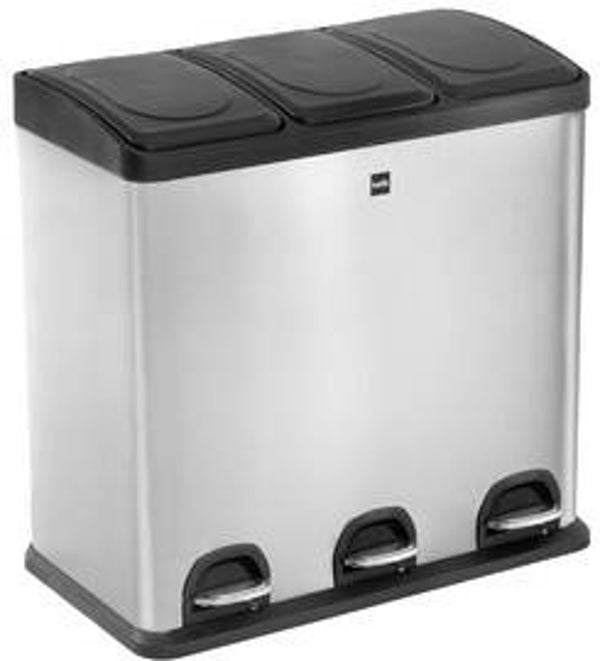 RVS afvalbak 3x20 liter