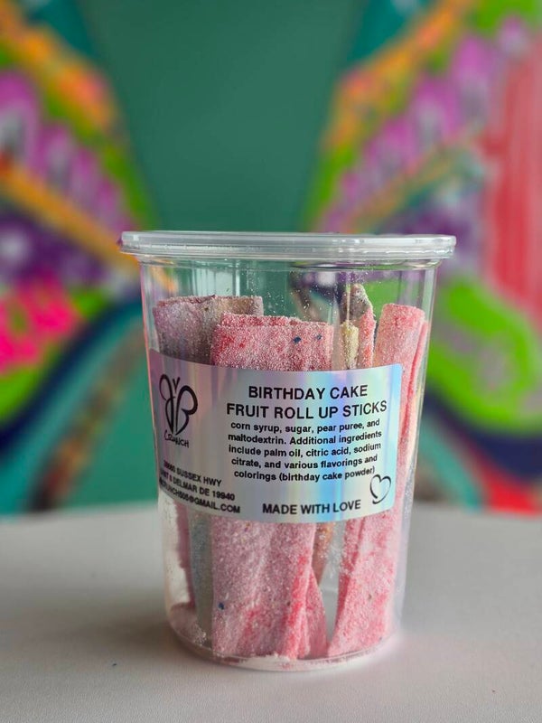 Birthday cake fruit roll up sticks