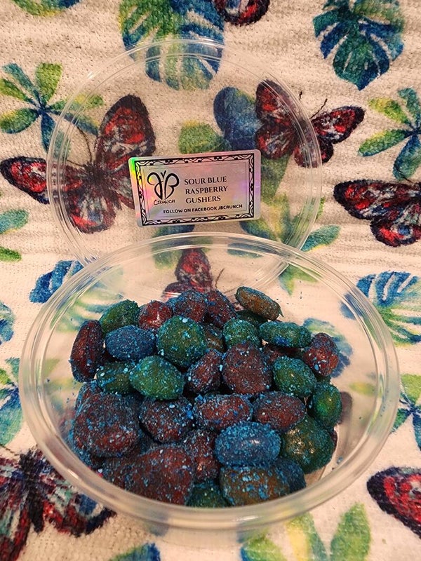 Sour blue Raspberry gushers( non Freeze dried)