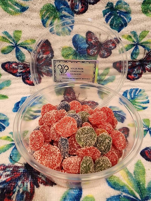 Sour pink lemonade gushers (non Freeze dried)