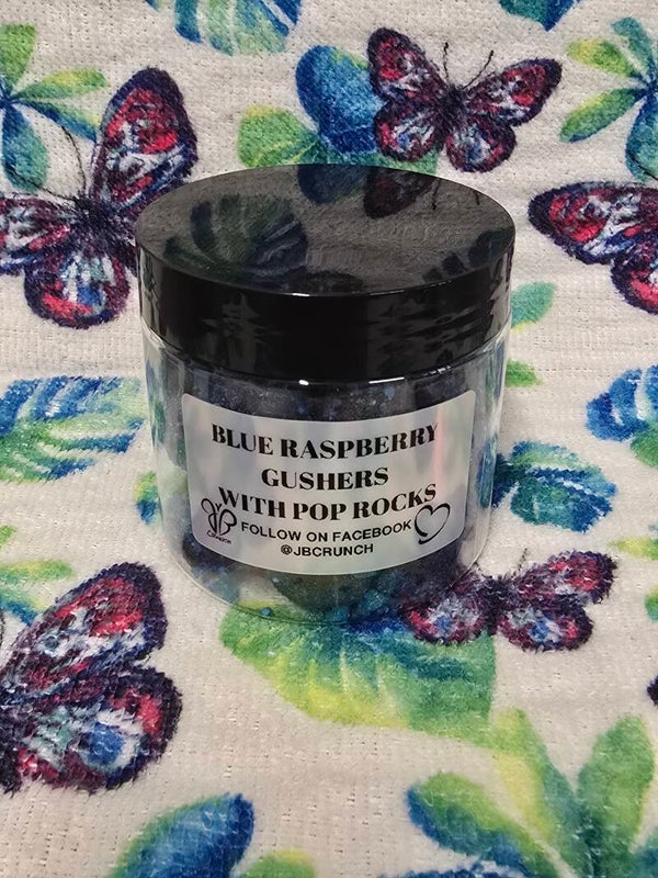 Blue raspberry gushers with pop rocks