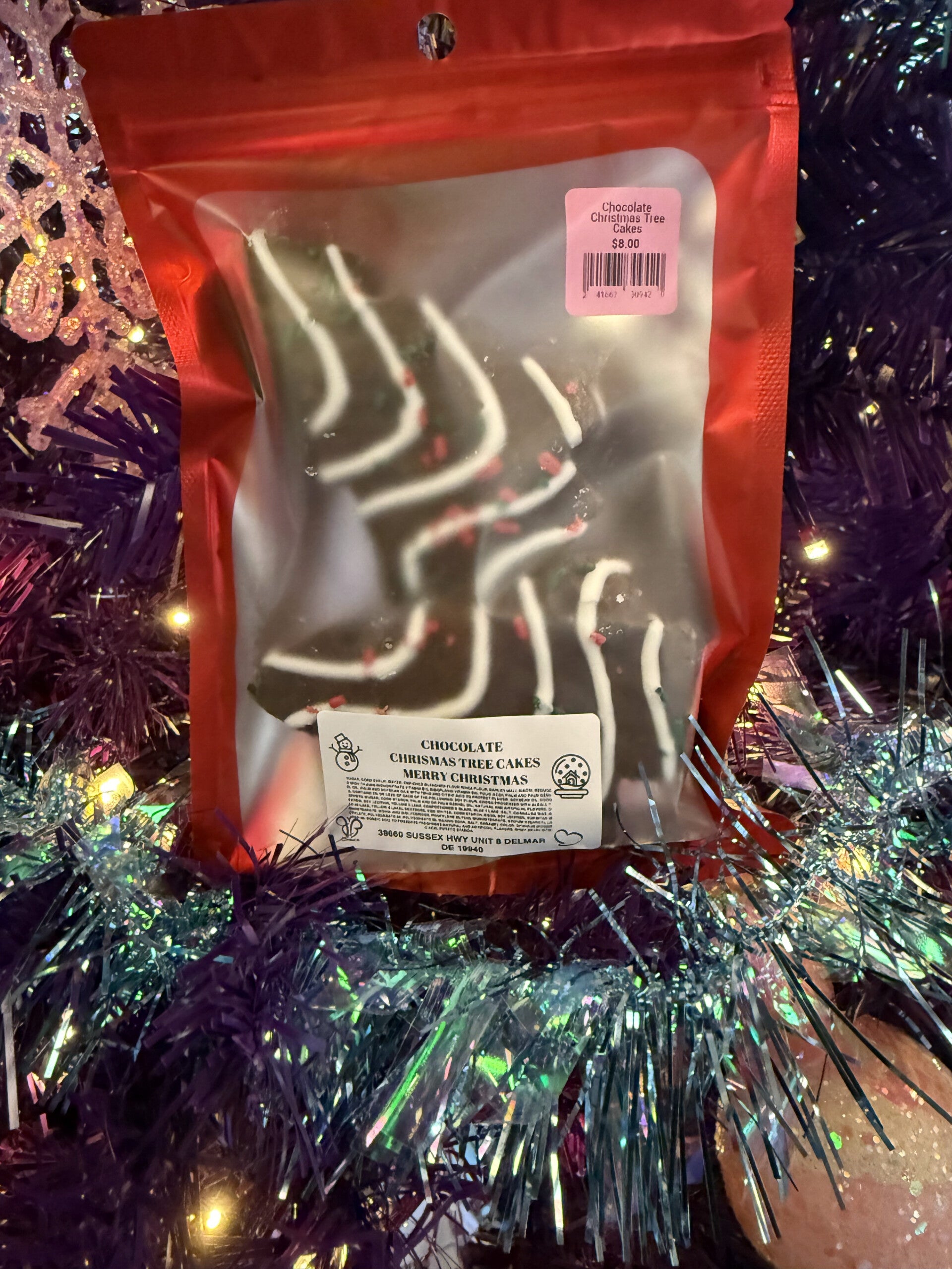 Chocolate christmas tree cakes freeze dried