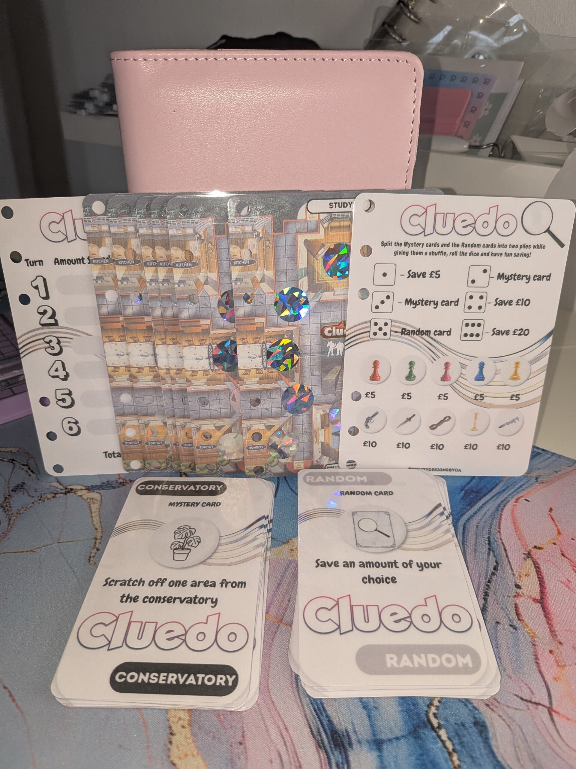 Cluedo Cash Stuffing Trackers with optional binder