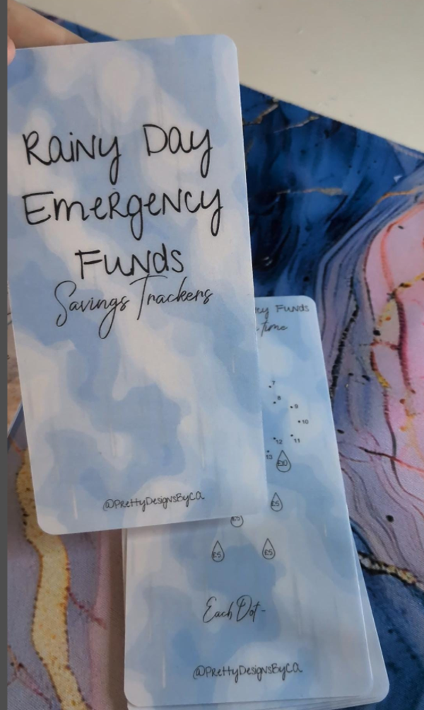 Rainy day emergency funds trackers