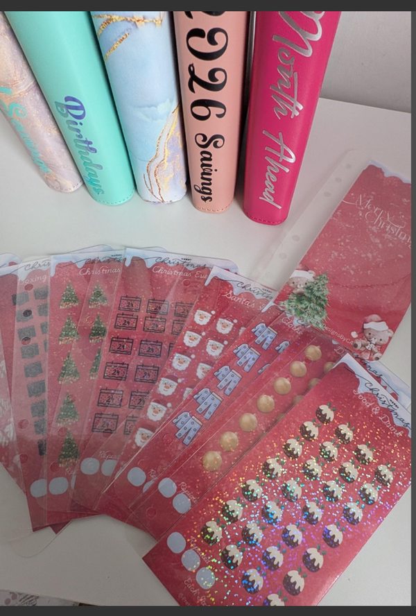 Christmas Cash Stuffing Trackers with optional binder