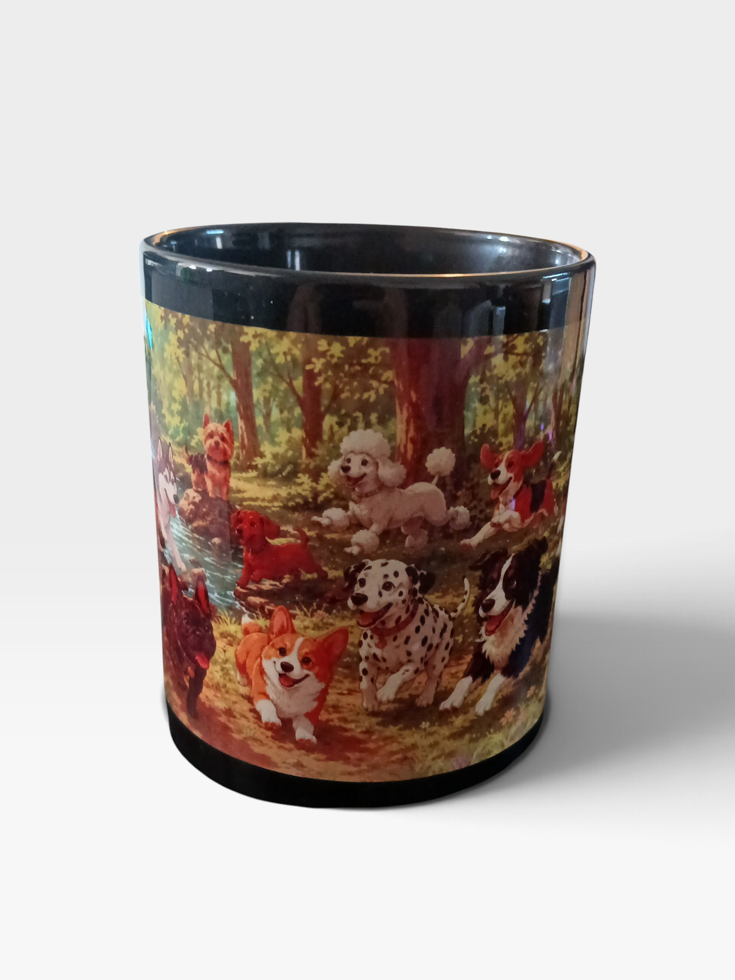 Tasse noir - la forêt