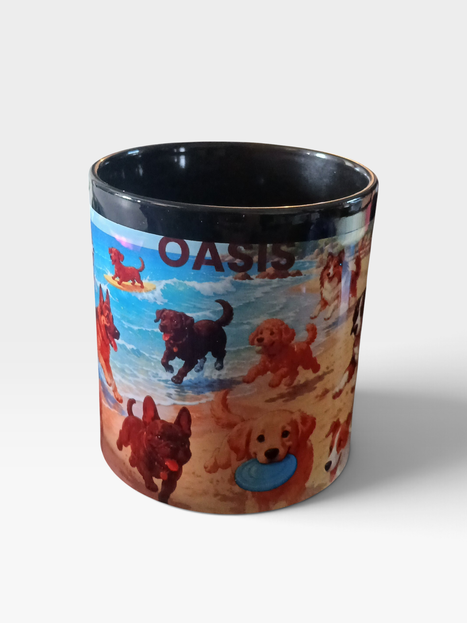 Tasse noir - la plage