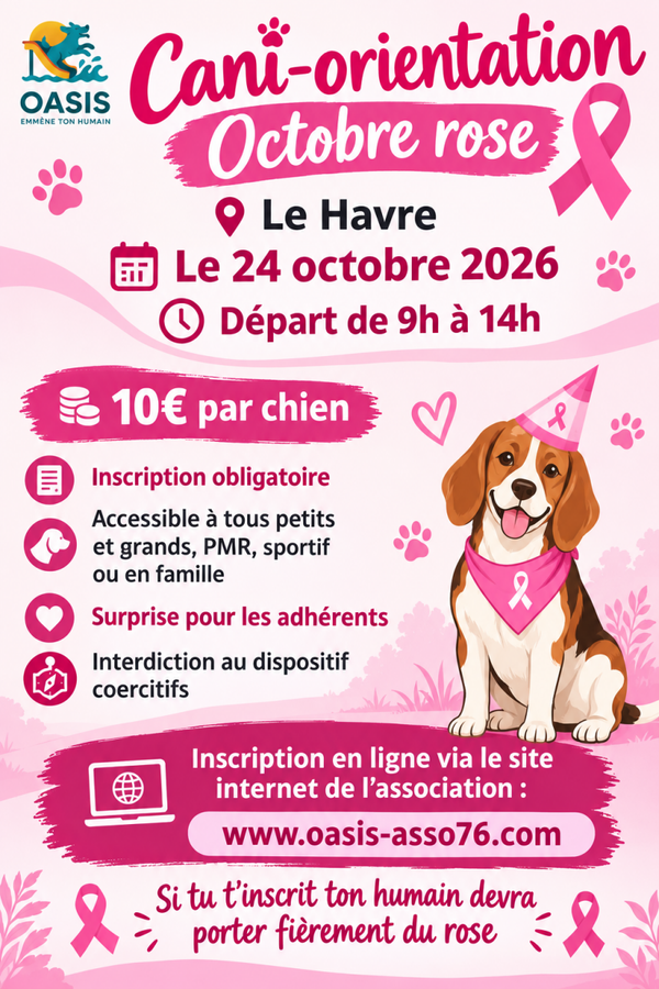 Inscription cani-orientation - Le Havre - Départ Rue des Etoupières