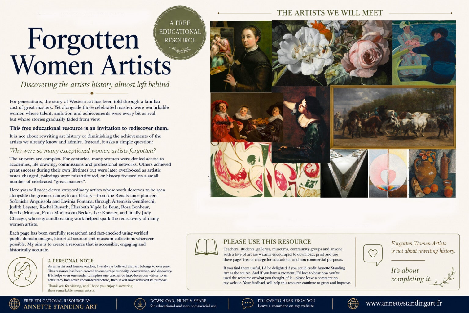 Forgotten Women Artists educational resource