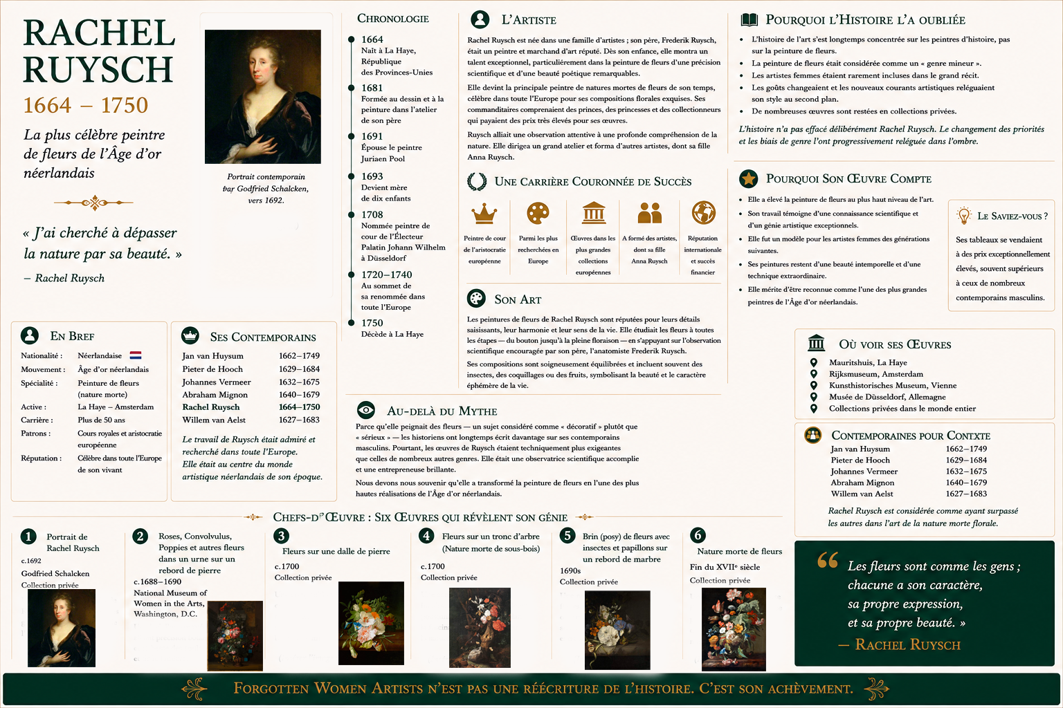 Rachel Ruysch - Artistes femmes oubliées