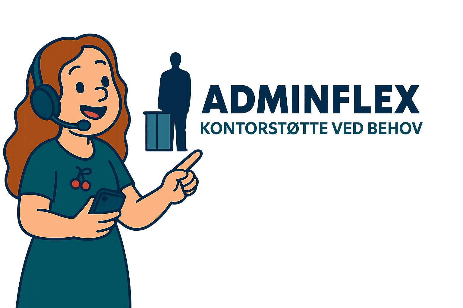 Hilde peker mot AdminFlex