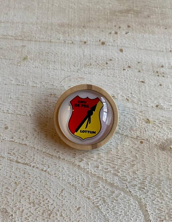 Houten broche 25 mm, GMV de Peg