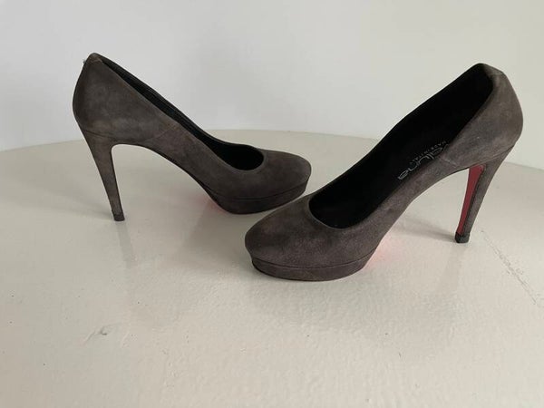 158) EvaLuna 36  suede donkergrijs stilletto.